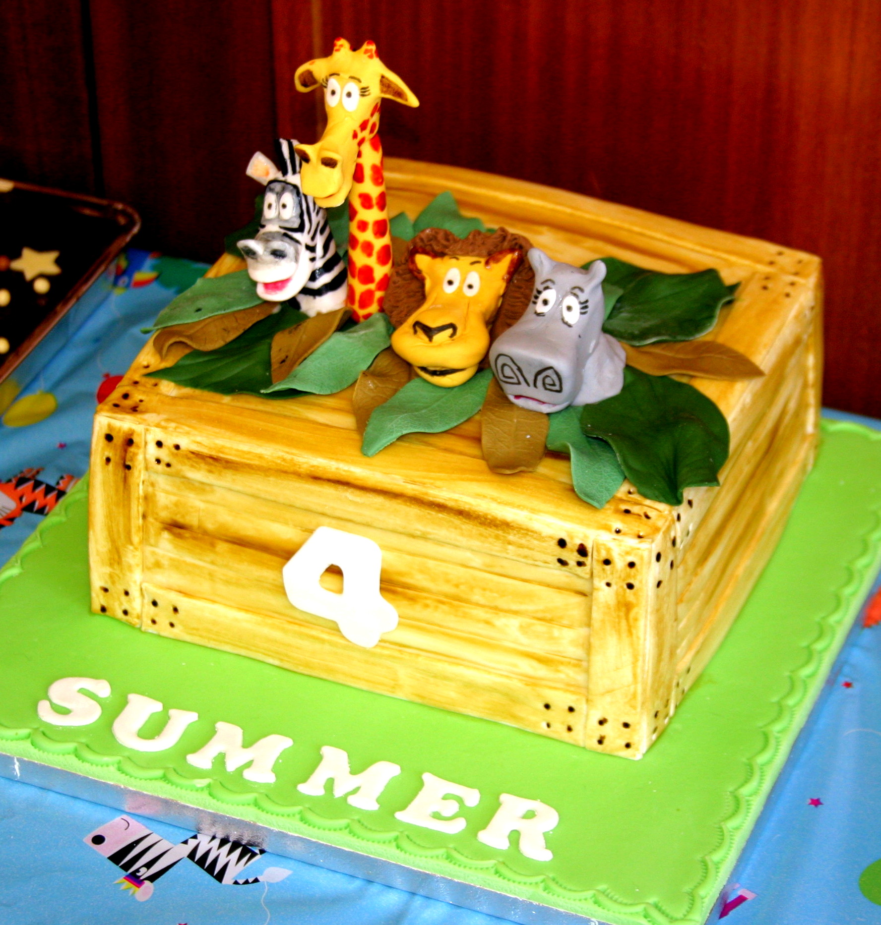 Madagascar themed birthday cake
